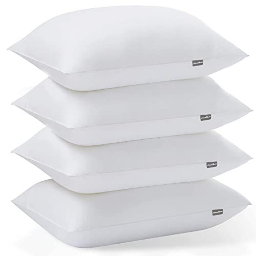 Adam Home Pillows Pack of 4 Standard Size Extra Soft Filling Hotel Quality Comfortable Bed Pillow Bounce Back Pillow Suitable for Back and Side Sleepers Body Pillow Set Sleeping Pillows Hollowfibre